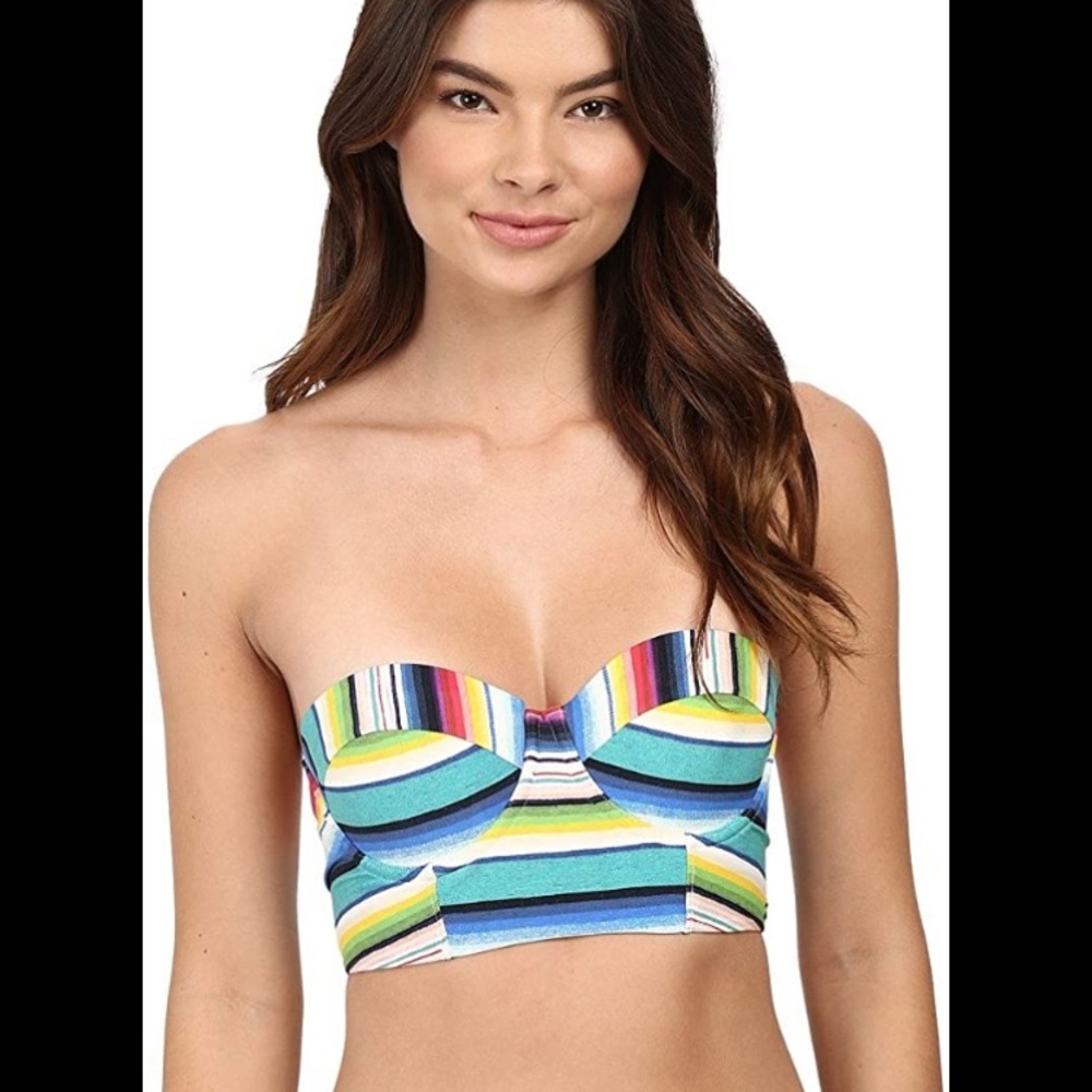 NWT billabong rainbow stripe bikini top M